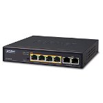 Planet FSD-604HP 4 Port Fast Ethernet 10/100TX PoE Unmanaged Switch + 2x SFP